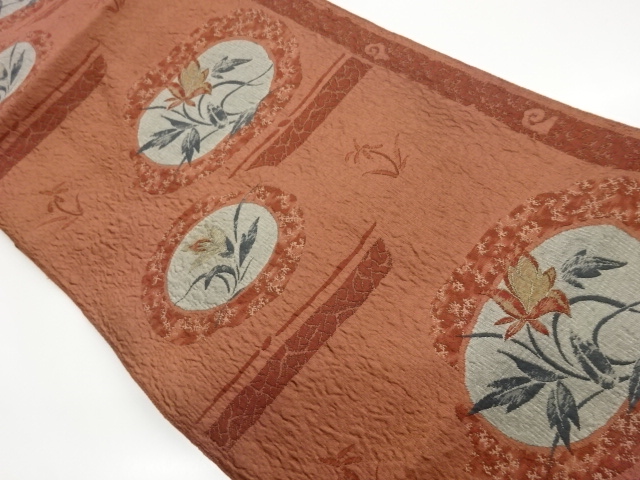 JAPANESE NAGOYA OBI / MATELASSE / WOVEN FLOWER